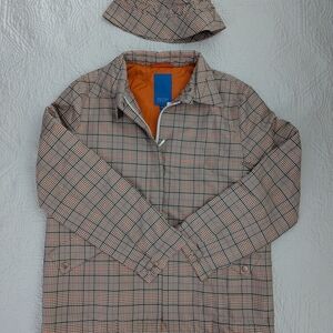 Escada Men's Plaid Jacket - Beige and Orange